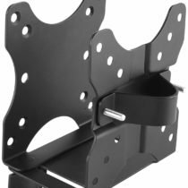 ICY BOX IB-MSA102-VM Mount for Mini PC (Intel NUC, Mac mini etc.) up to 5 kg, Mounting on Monitor Stand or VESA, Variable Width, Steel, Black