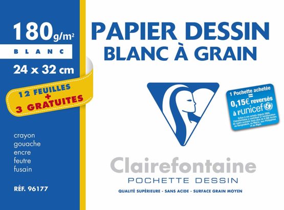 Clairefontaine Pack of Drawing Paper 15 Sheets - 1 Pack White - 1 Pack Bright Colours - Image 2
