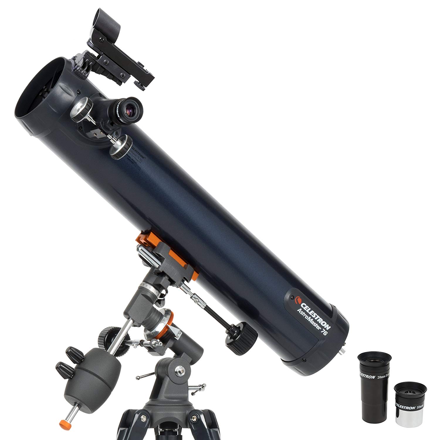 Celestron 31035 AstroMaster 76EQ Newtonian Reflector Telescope, includes Two Eyepieces