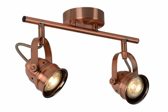 Lucide CIGAL - Ceiling Spotlight - Ø 9 cm - LED - GU10 - 2x5W 2700K - Copper - Image 4