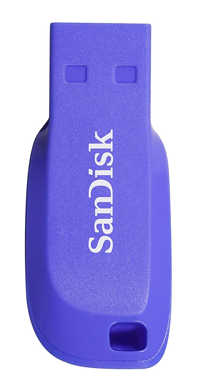 SanDisk 16 GB Cruzer Blade USB Flash Drive - Electric Blue, Black