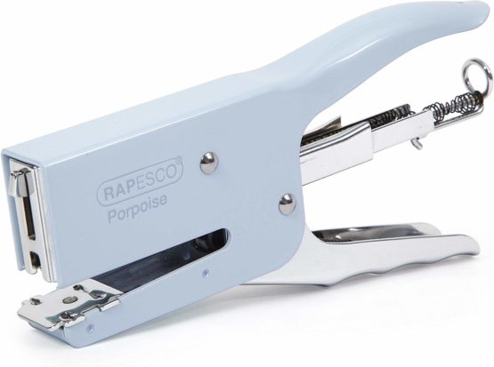 Rapesco 1355A Stapling Set: Porpoise Packaging Stapler, 45 Sheet Capacity, Powder Blue & 2 Boxes of 5000 x 26/8mm Staples - Image 2