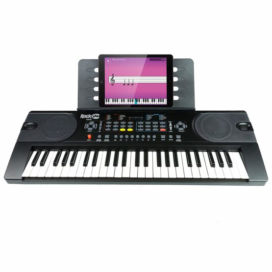 RockJam 49 Key Keyboard Piano with Power Supply, Sheet Music Stand, Piano Note Stickers & Simply Piano Lessons.