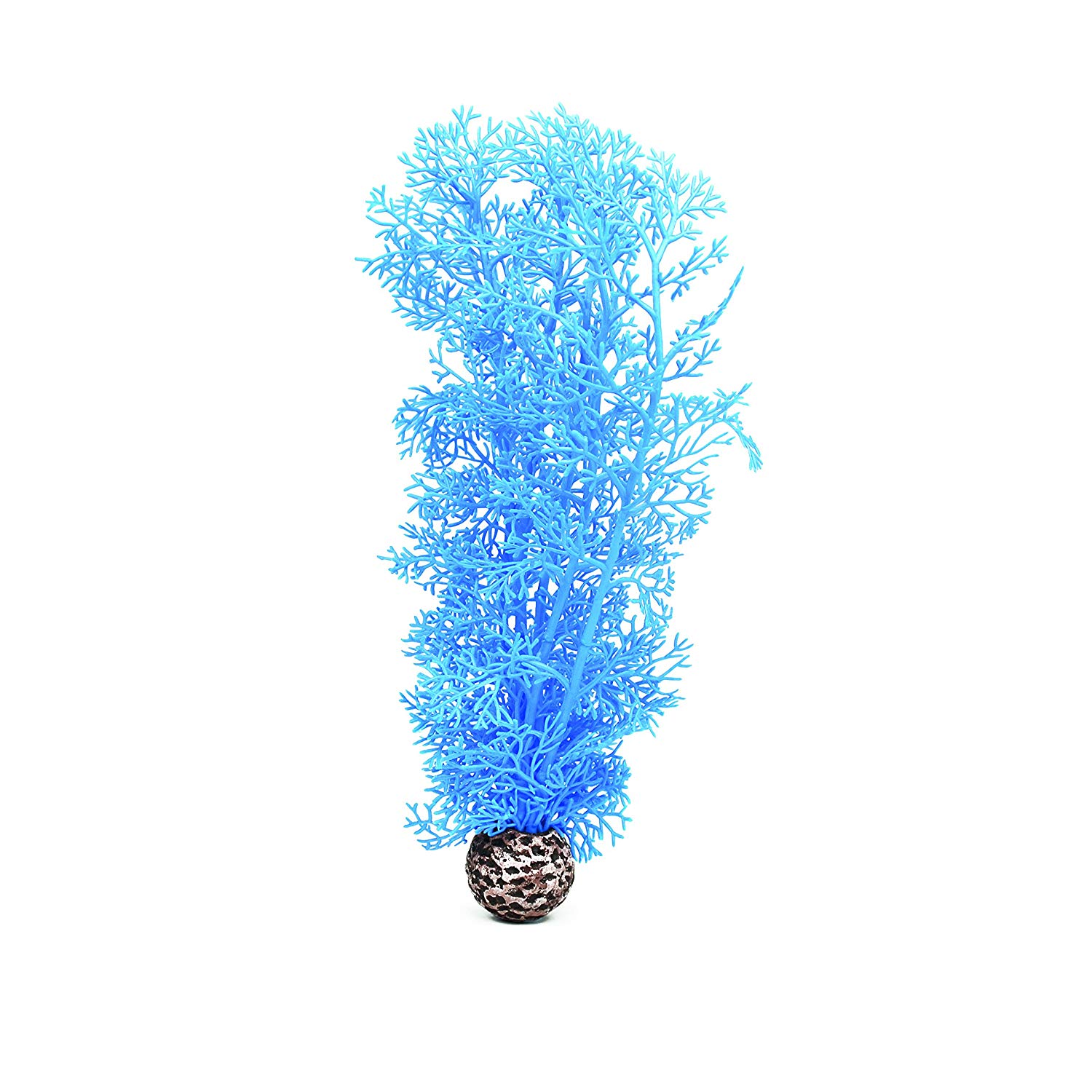 biOrb Fish Tank Decorations, Aquatic Horn Coral Plant With Weighted Ball (Medium Blue Aquarium Plant)