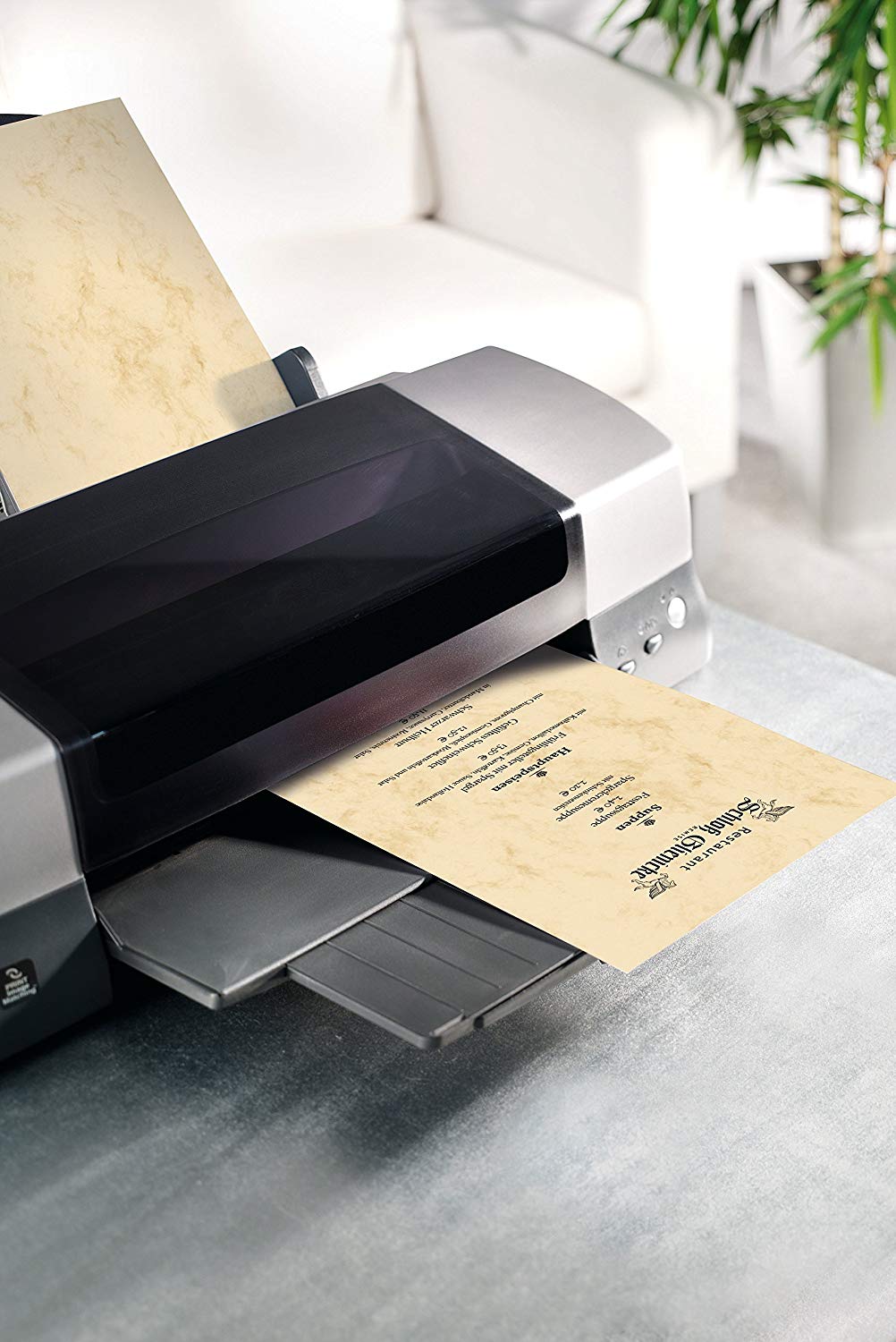 SIGEL DP191 Marbled Writing Paper, A4, 200 gsm double sided, Beige, 25 sheets, marble beige - Image 3