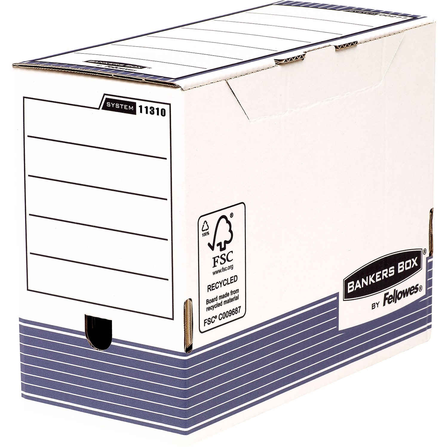 Bankers Box 1130902 A4 Archive Box, Pack of 10, 100 mm 150 mm, A4, Blue/White