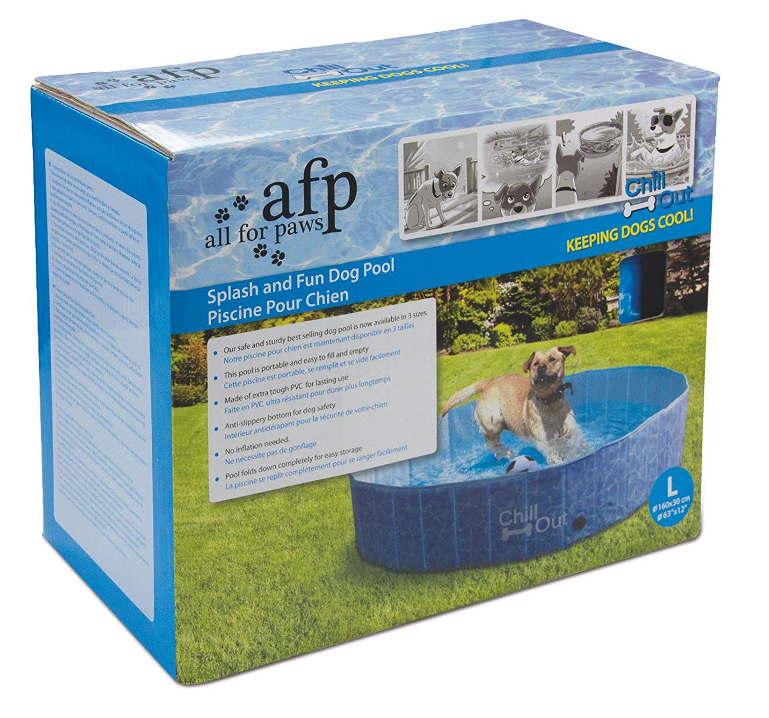 ALL for PAWS Chill Out Splash and Fun Dog Pool Large, 13.64 kg, Blue - Image 2