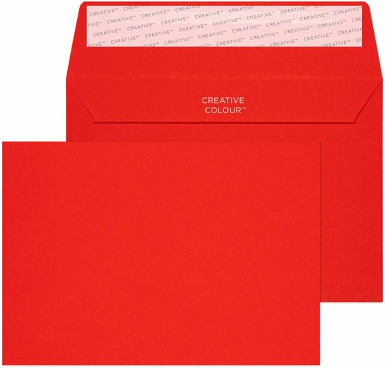 Blake Creative Colour C6 114 x 162 mm 120 gsm Peel & Seal Wallet Envelopes (106) Pillar Box Red - Pack of 500