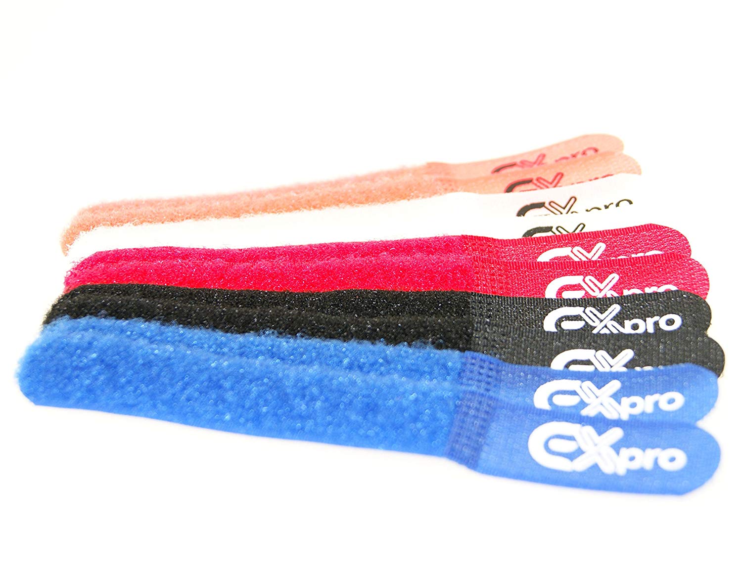 Ex-Pro® Reusable Hook & Loop Self-Gripping Cable Ties 150mm x 20mm - 10 Pack Coloured, 150x20mm x10 - Image 2