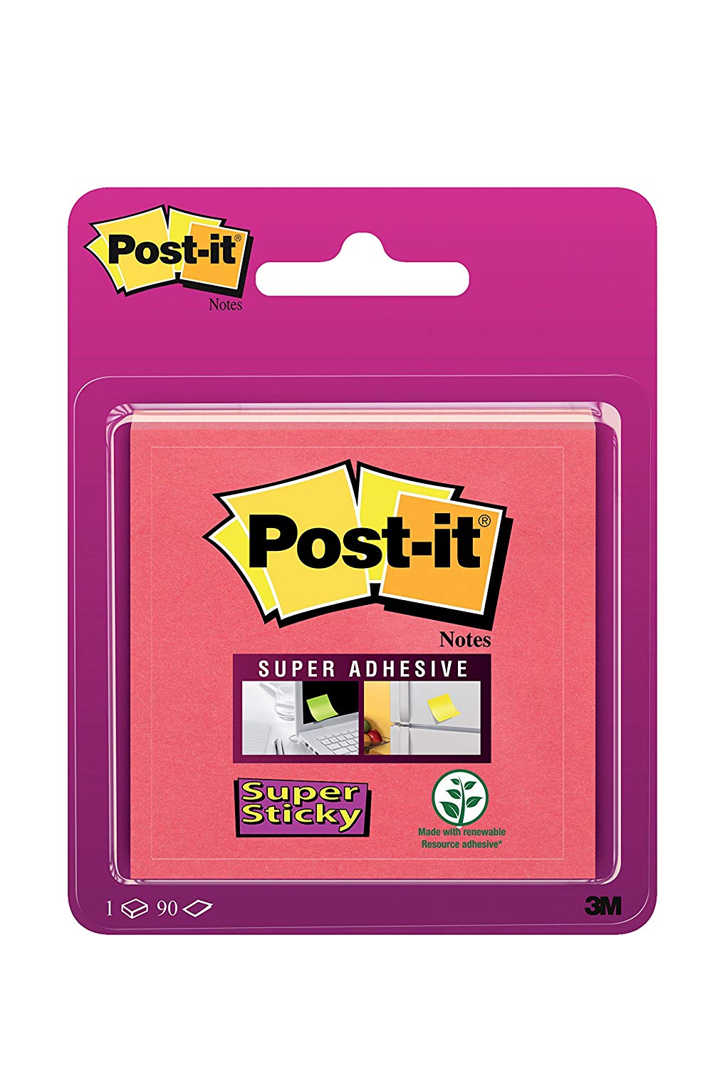 Post-it 6920P Sticky Note Super Sticky Notes 76x76 mm 90 Sheets - Poppy Red, 104 x 12 mm