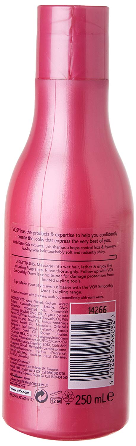 Alberto VO5 Smoothly Does It Shampoo Infused with Vital Oils for Dry Frizzy Hair, Anti-Frizz and Shine, 250ml, Pack of 6 - Image 2