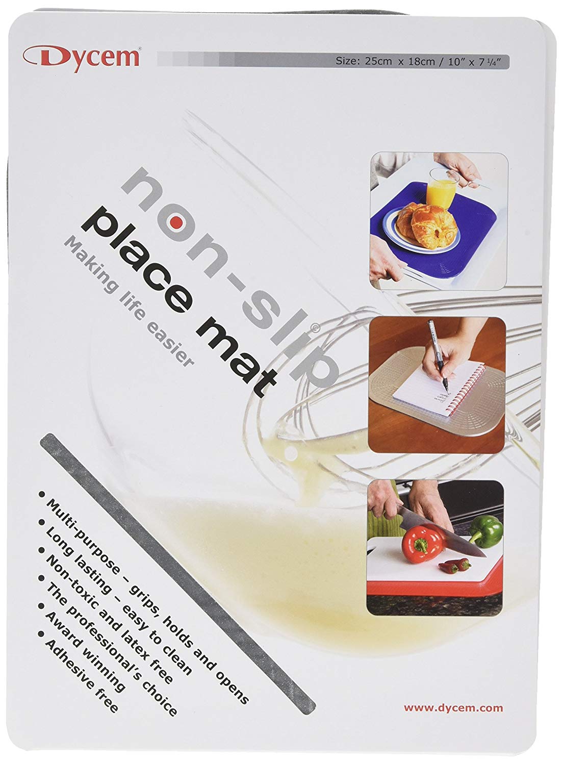 DYCEM Non Slip Pad, Rectangular 25 X 18 cm, Silver, Precut Adhering Pad, Grip Assistance, Non-Toxic
