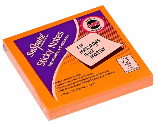 Snopake 76 x 76 mm Neon Assorted Sticky Notes [Pack of 6, 100 Sheets per Pad] 13527 - Image 4