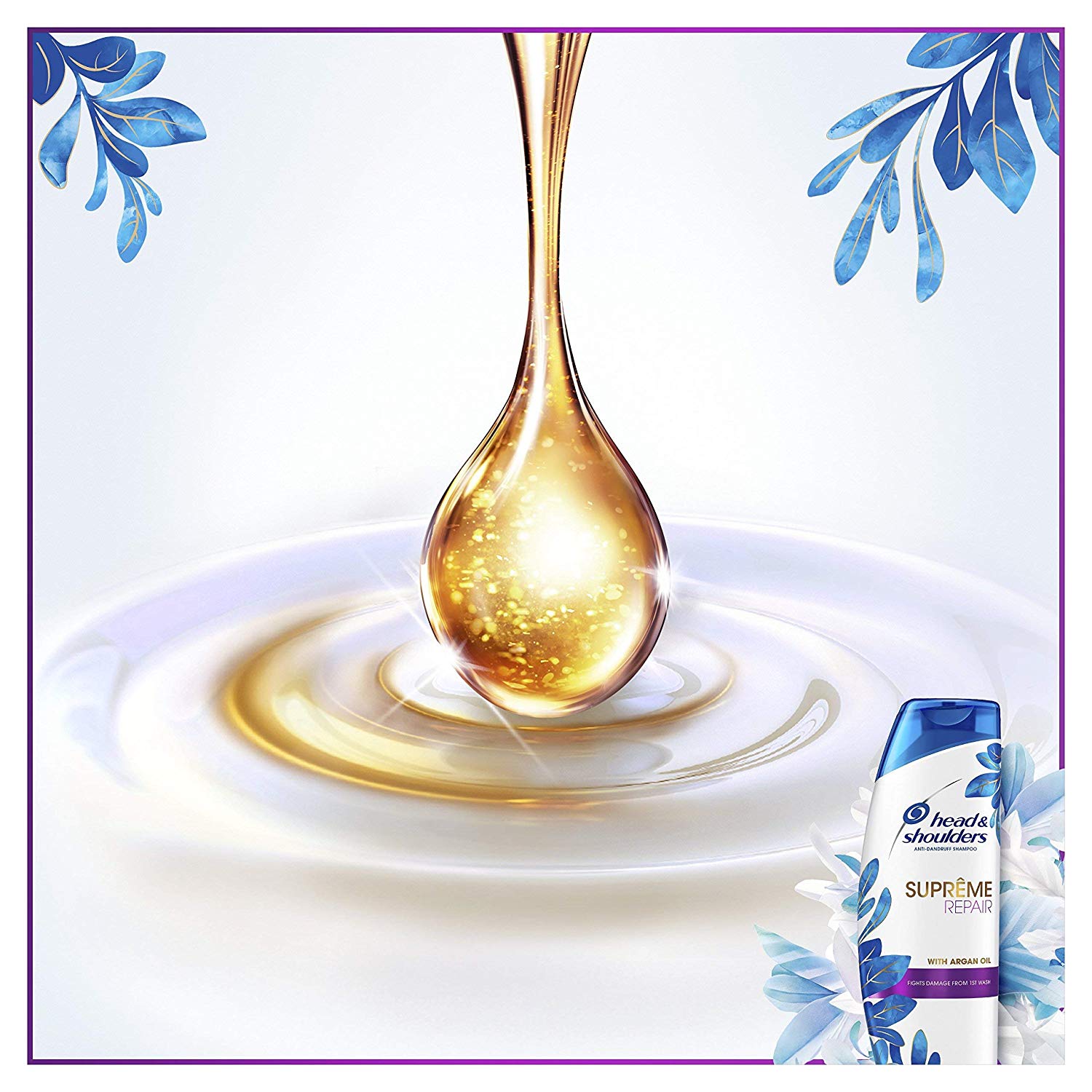 Head & Shoulders Argan Oil Shampoo Supreme Damage Repair Shampoo 6 x 400 ml, Six Pack, 400 ml (Pack of 6) - Image 4