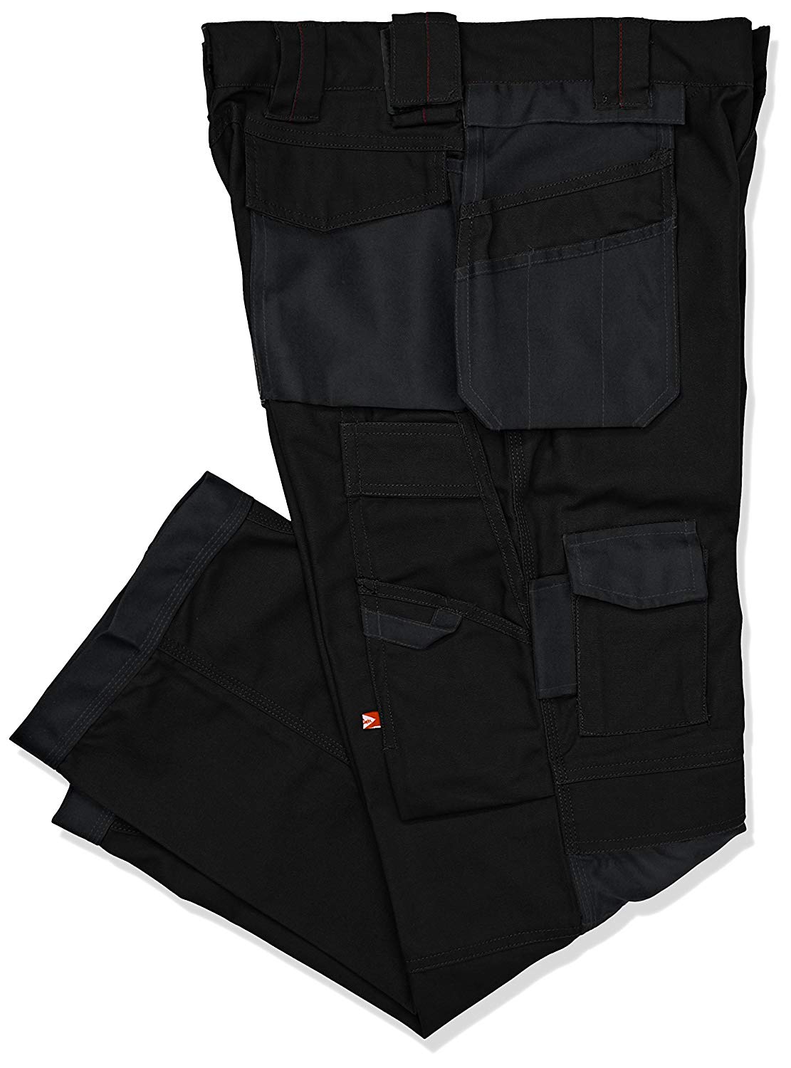 Lee Cooper Mens Premium Multi & Holster Pocket Kneepad Work Safety Pants Cargo Trousers, Black/Black, 36W/31L
