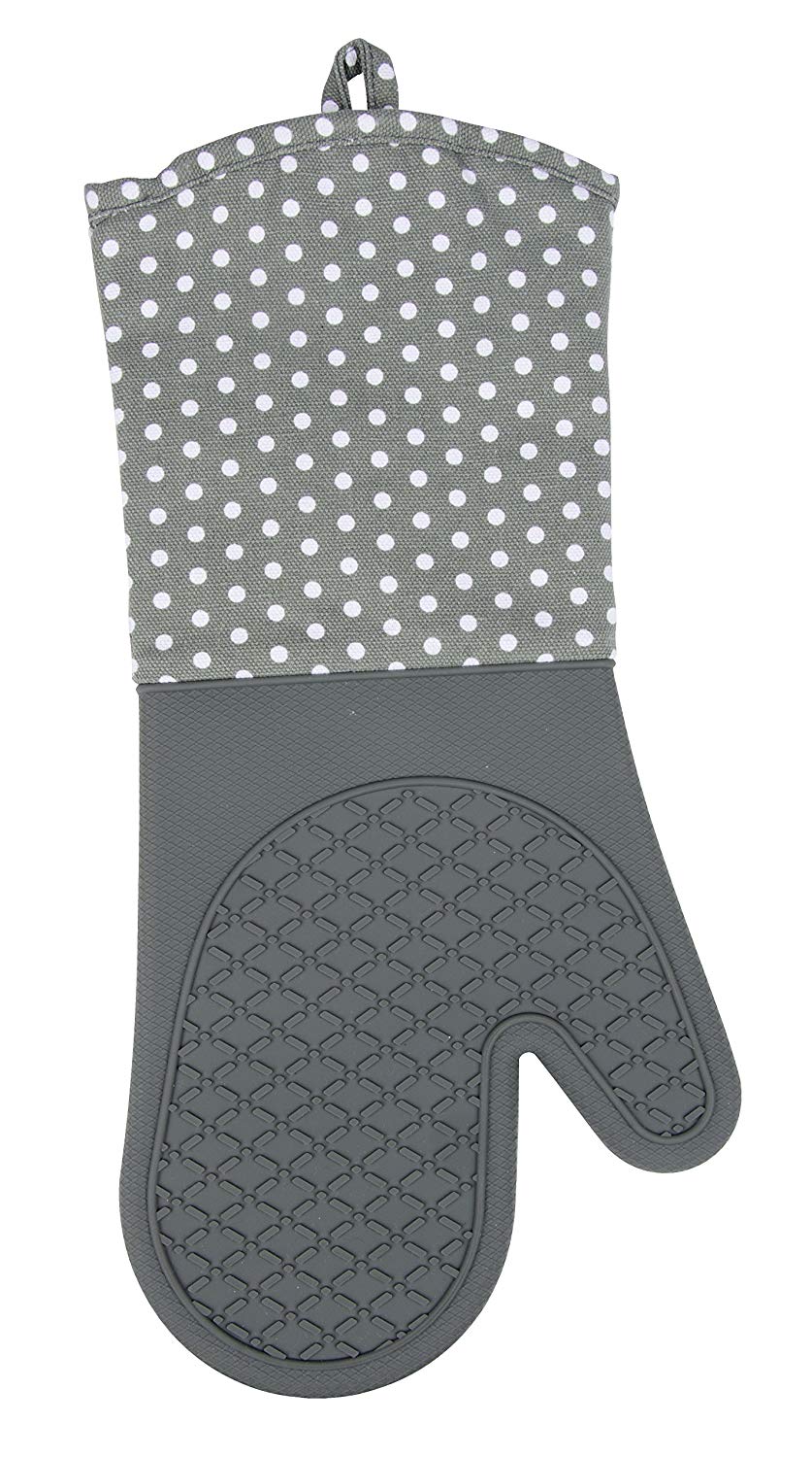 Wenko Oven Gloves, Cotton, Grey/White/Grey, 15 x 15 x 20 cm - Image 2