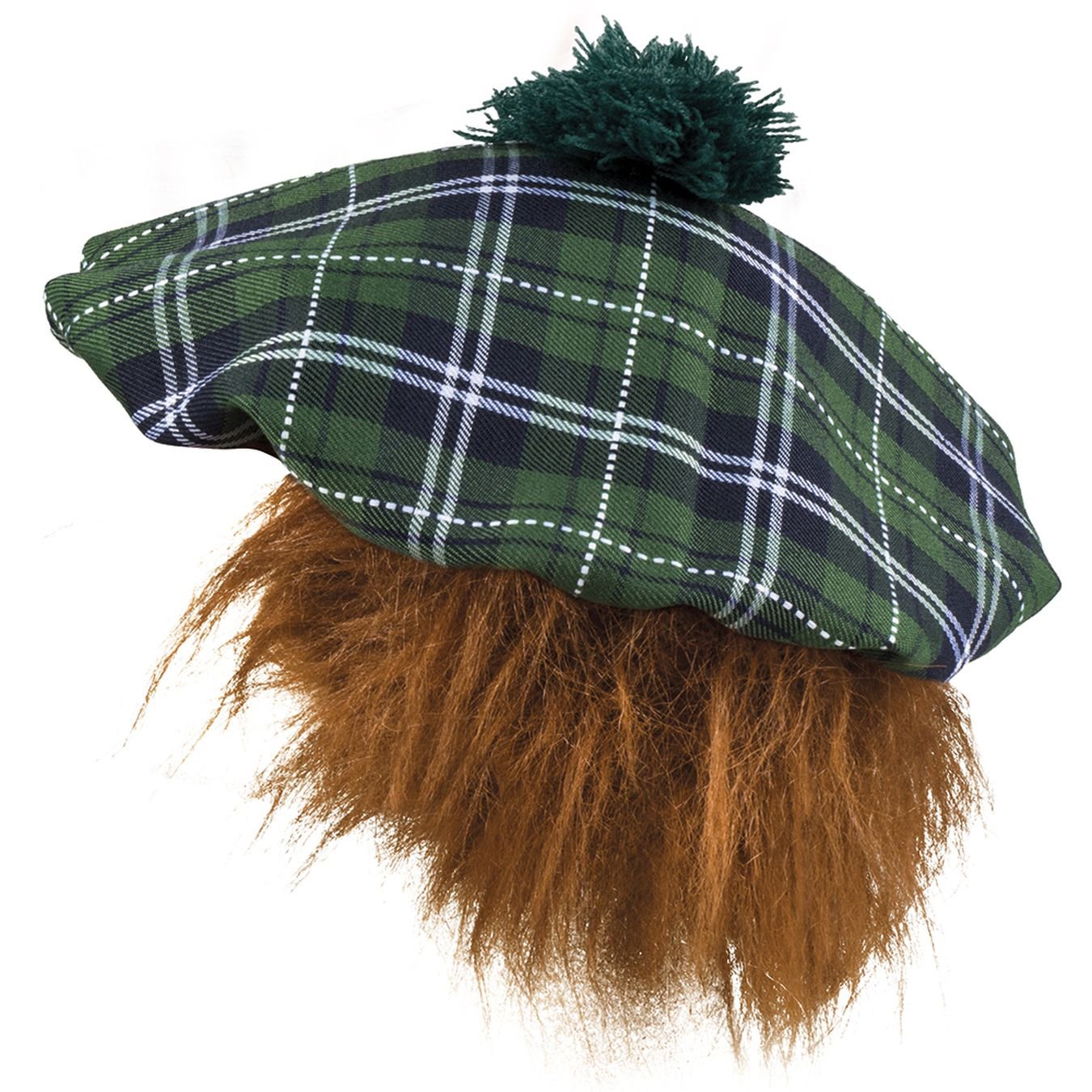 Boland Mr. Tartan Beret - Green Scottish Checked Hat with Hair - Ideal Accessory for Scottish Fancy Dress Carnival, and Theme Parties - Image 3