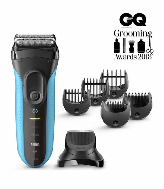 Braun Series 3 ProSkin Style & Shave Electric Shaver For Men With Precision Trimmer, Hair Clipper and 5 Combs, Wet & Dry, 100% Waterproof, UK 2 Pin Plug, 3010BT, Black/Blue Razor - Image 2