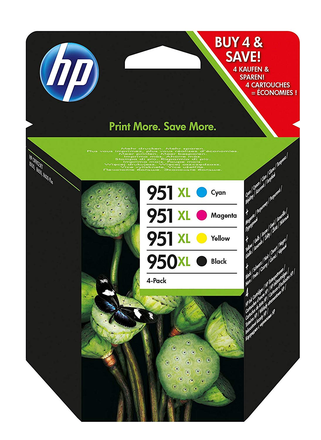 HP C2P43AE 950XL/951XL Original Ink Cartridges, Black/Cyan/Magenta/Yellow, Multipack