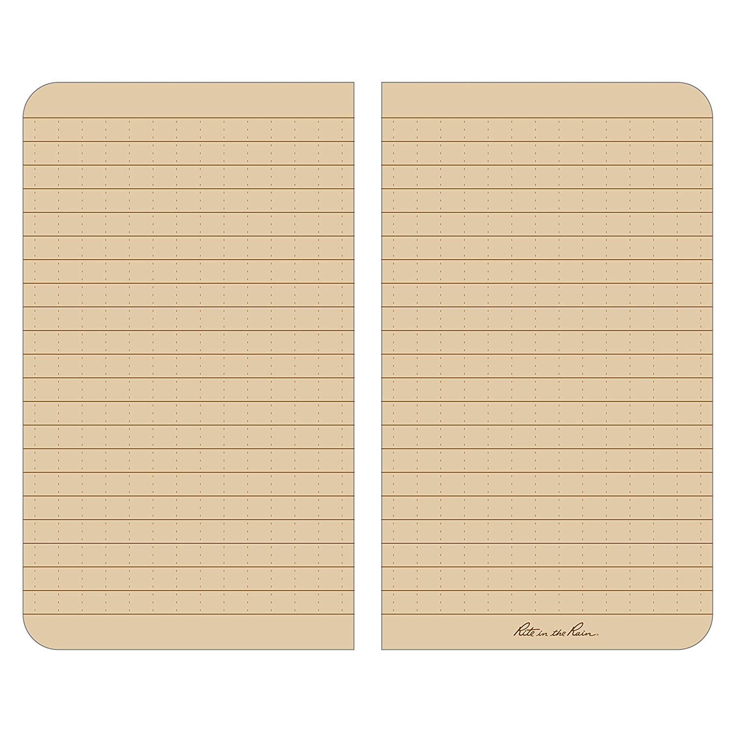 Rite in the Rain Waterproof Paper Tactical Memo Book Side Bound Field Flex Cover Tan 120 Pages 60 Sheets Tan Perfect Bound Binding Imperial & Metric Rulers Map Scales Conversion Charts 3¼ x 6- Inch - Image 3