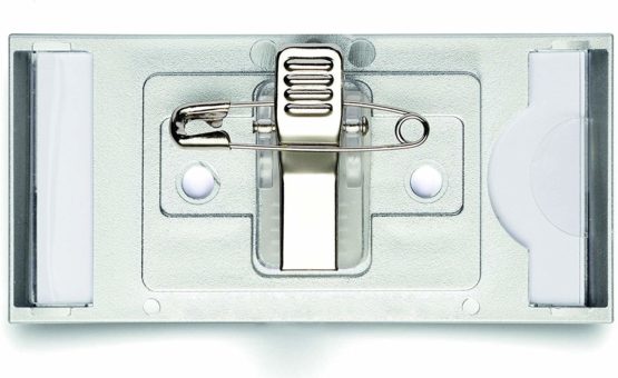 Durable Click Fold Name Badge 54 x 90 mm with Combi Clip Transparent | Pack of 25 | Ideal for Events and Visitor Management - Image 2