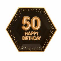 Neviti 773130 Glitz & Glamour - Plate - Large - Black & Gold - Age 50 Paper