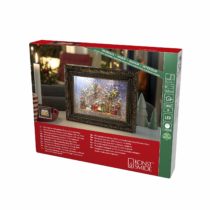 Konstsmide 4358-000 LED Snow Globe Picture Frame "Nativity Scene" ,2 Warm White Diodes, Brown, 19.5 cm*4.0 cm*24.5 cm