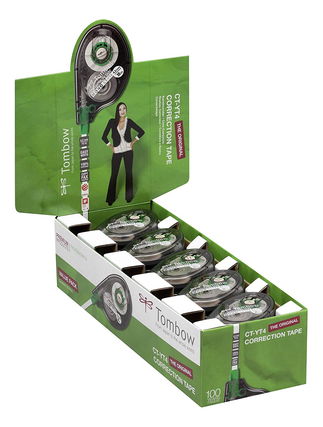 Tombow Mono CT-YT4 Correction Tape (Box of 20), white