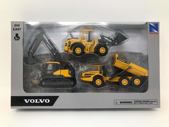 New Ray Volvo Window Box 32095 Construction Equipment Set of 3 Yellow - Image 2