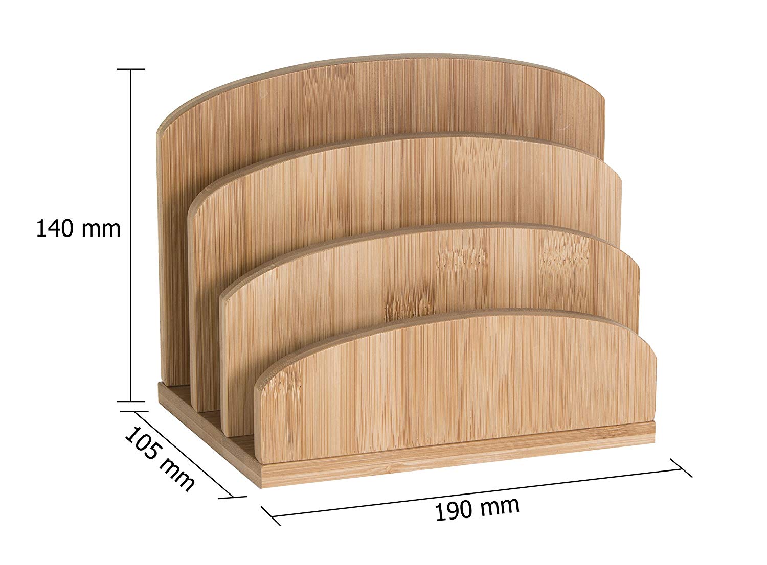 Osco Bamboo Letter Holder & Mail Sorter, Natural Bamboo Desk File Rack - Image 4