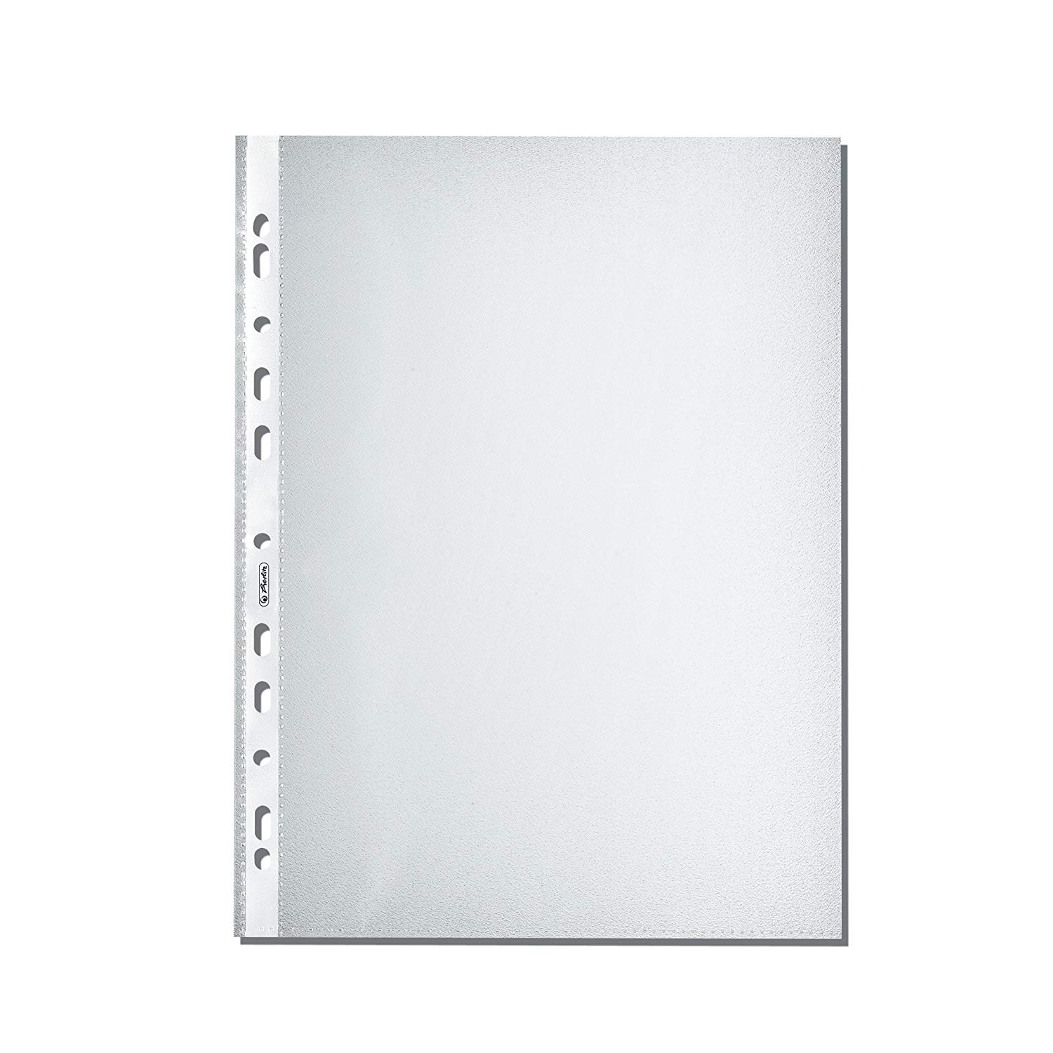 Herlitz A4 Grained Water Proof Punched Pocket - Clear (100 Pieces), transparent, 100 Stück