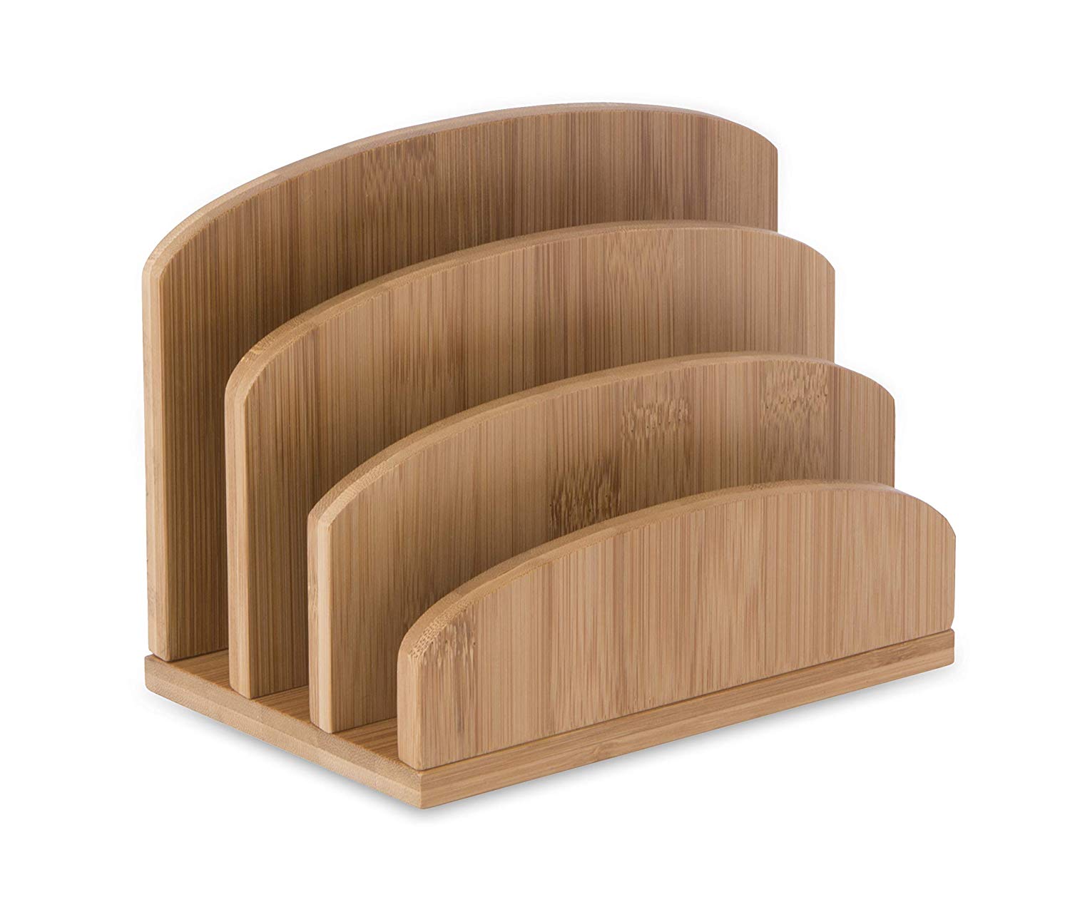 Osco Bamboo Letter Holder & Mail Sorter, Natural Bamboo Desk File Rack