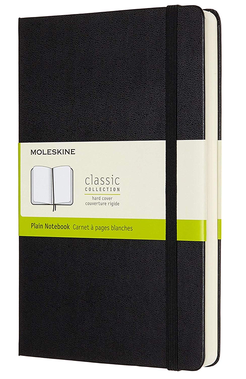 Moleskine, Classic Expanded Plain Paper Notebook, Hard Cover and Elastic Closure Journal, Color Black, Size Large 13 x 21 A5