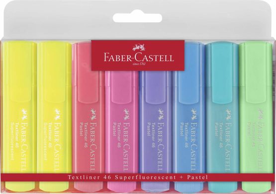 Faber-Castell 154681 Textliner Pastel Highlighter Pen (Pack of 8)
