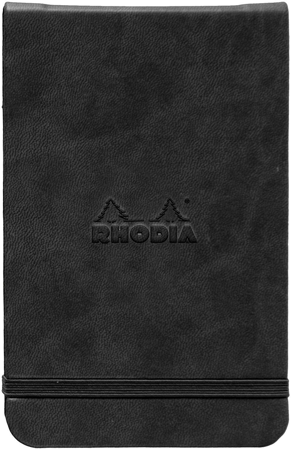 RHODIA 118309C, Hard Black Webnotepad Notebook, A6, Lined, 192 Detachable Pages, Ivory Clairefontaine Paper 90 g/m, Bookmark