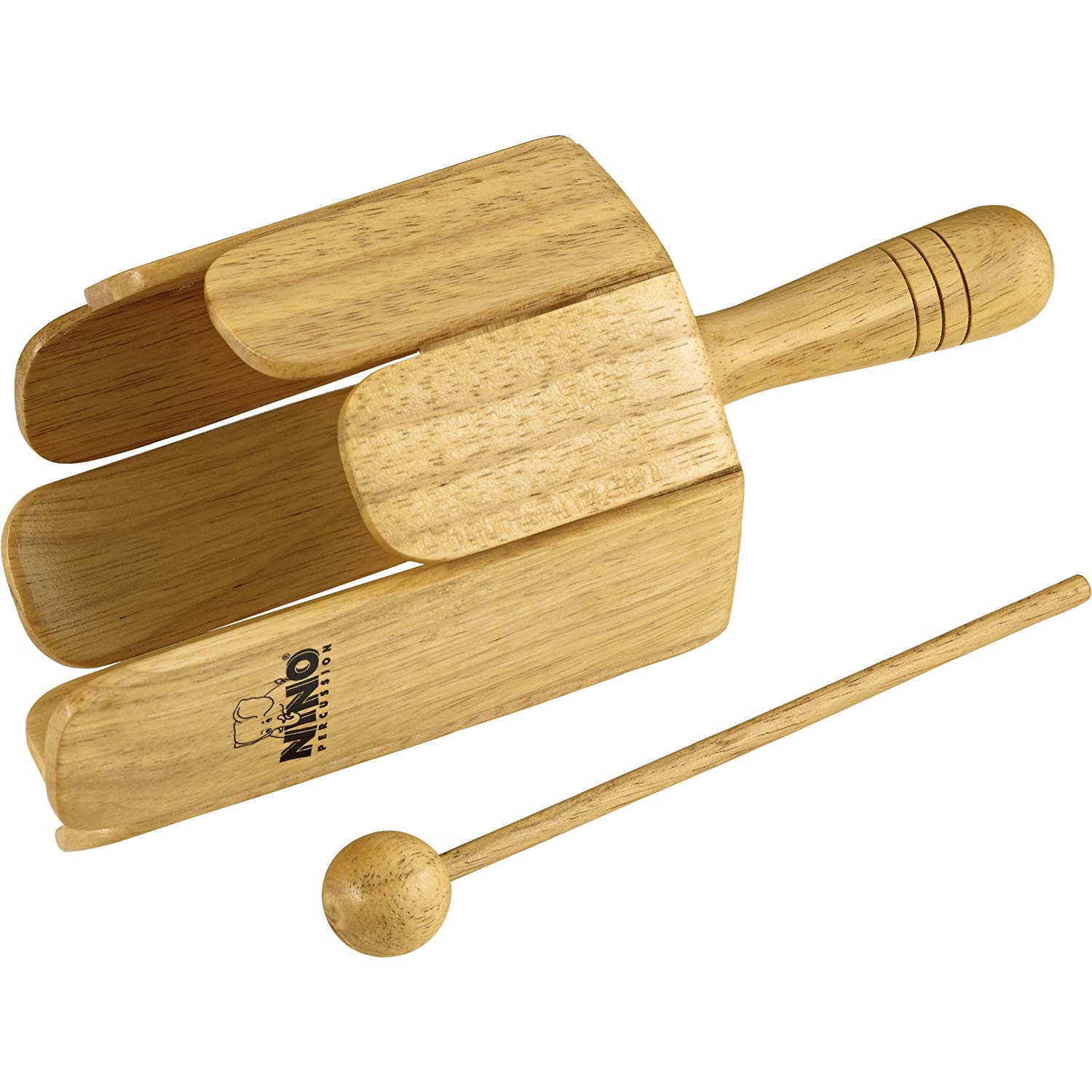 Nino Percussion Wood Stirring Drum, Large Musical Instrument for Children from 4 Years, Incl. Wooden Mallet, Siam Oak