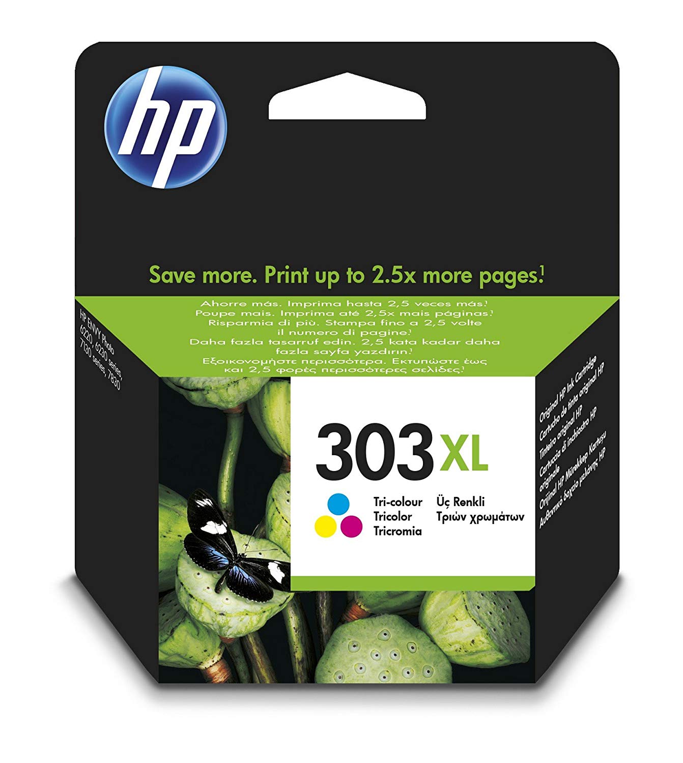 HP 303XL Tri-color High Yield Original Ink Cartridge (T6N03AE), Works with: HP ENVY Photo 6220, 6230, 6232, 6234, 7120, 7134
