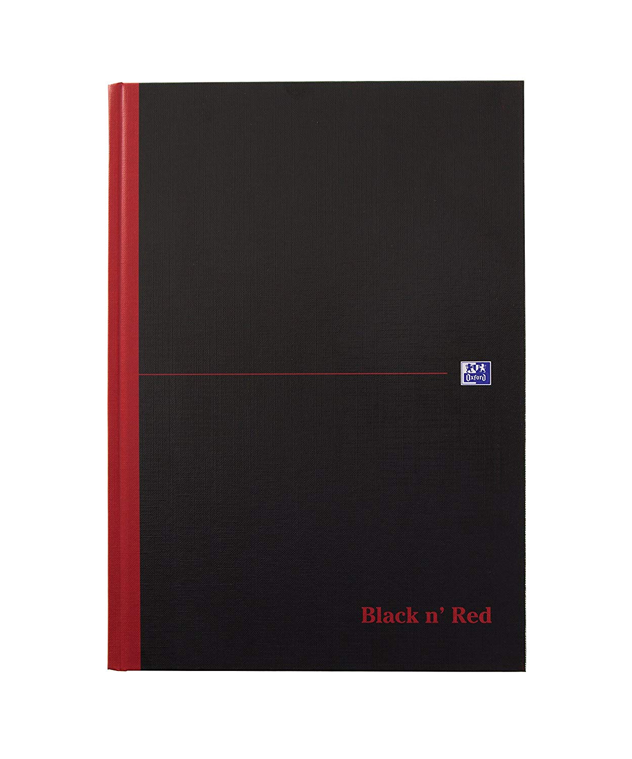 Oxford Black n' Red A4 Hardback Casebound Notebook, Ruled with A-Z Index, 192 Page, 1 Notebook, Black/Red, A4 Casebound