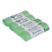 30 Litre x 40 All-Green Compostable Bags, Kitchen Kerbside Caddy Liner, Food Waste Bin Liners