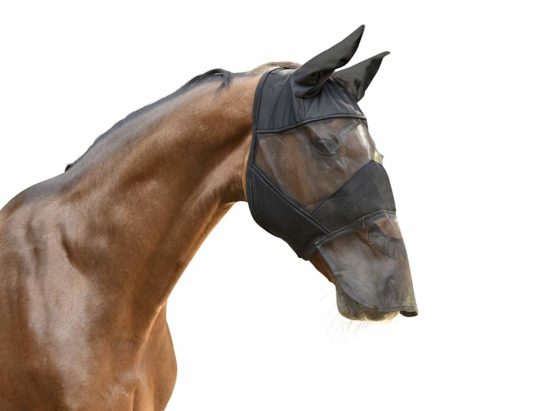 Kerbl Notch fly protection mask fino stretch blue tight fitting elastic