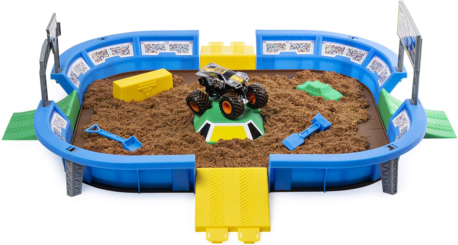 Monster Jam Monster Dirt Arena 61-cm Playset with 907.2 g of Monster Dirt and Exclusive 1:64 Scale Die-Cast Monster Jam Truck - Image 2
