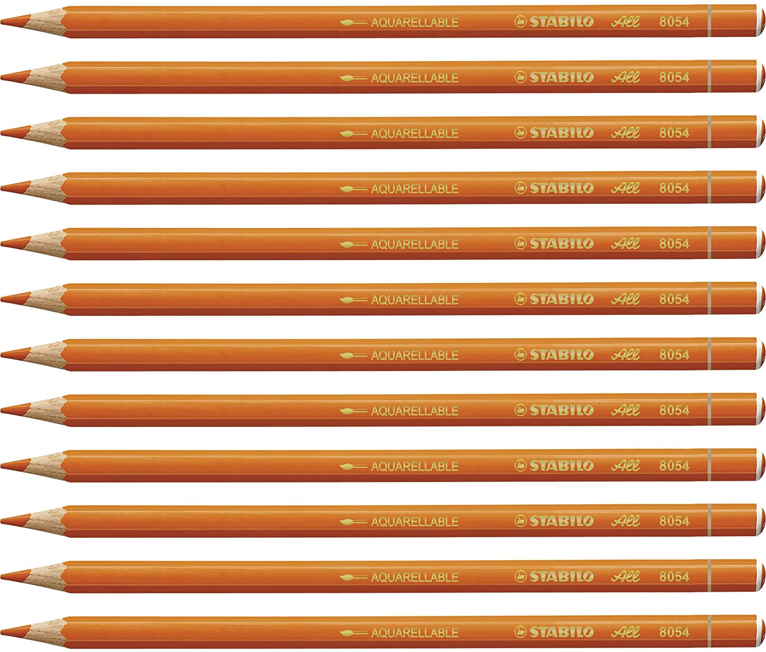 STABILO All - Coloured and Graphite Pencil - Pack of 12 - Orange, 1 count (Pack of 12)
