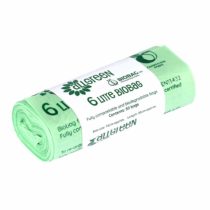6 Litre x 50 All-Green Compostable Bags - Kitchen Caddy Liners - Food Waste Bin Liners - EN 13432-6L Bags with Composting Guide