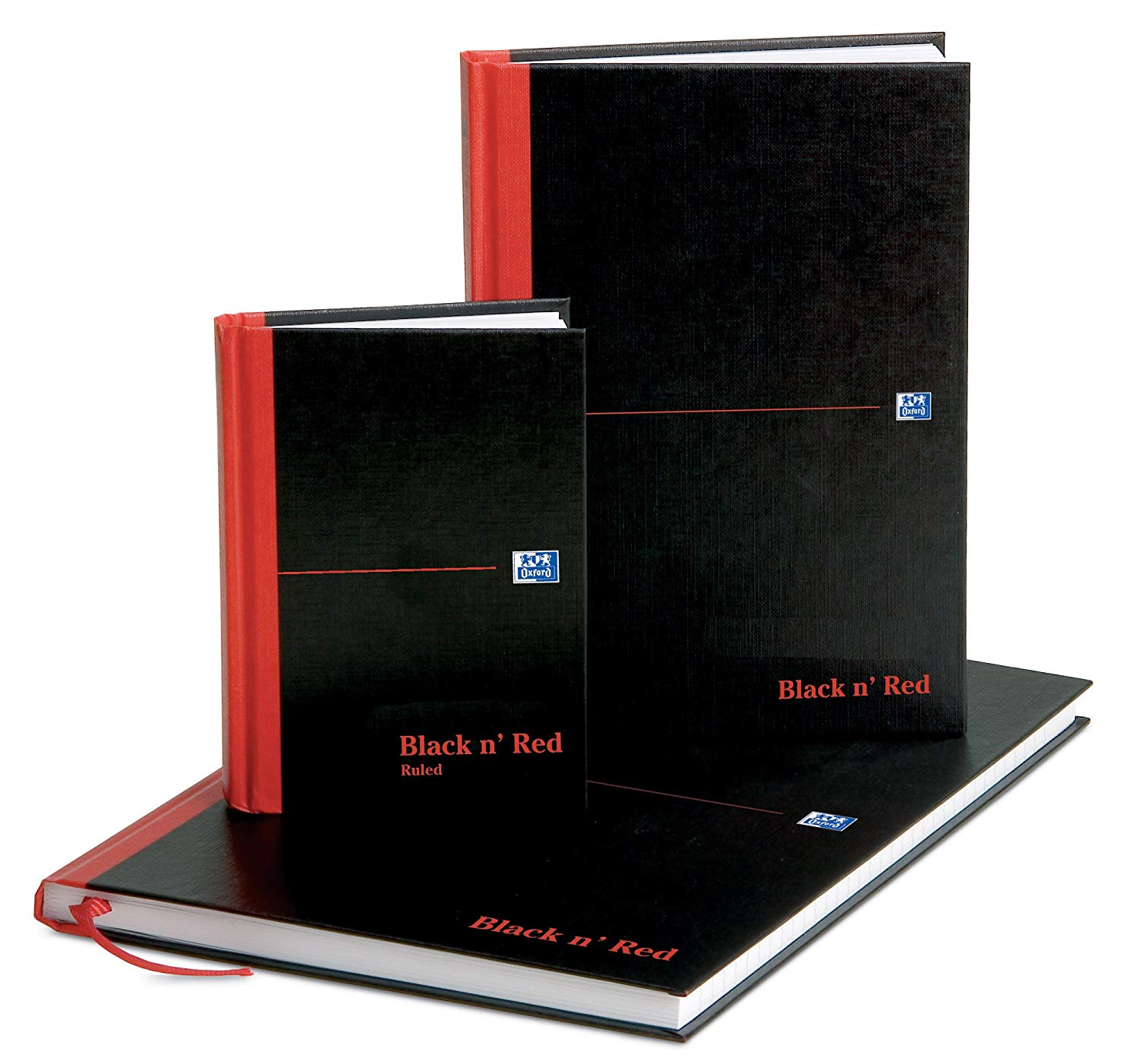 Oxford Black n' Red A4 Hardback Casebound Notebook, Ruled with A-Z Index, 192 Page, 1 Notebook, Black/Red, A4 Casebound - Image 4