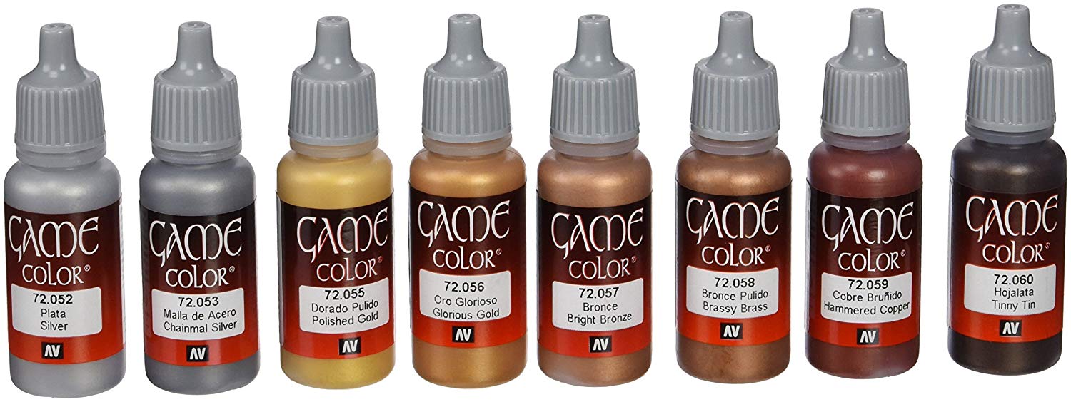 Vallejo Game Metallic Color Set, 17 ml (Pack of 8), Multicoloured