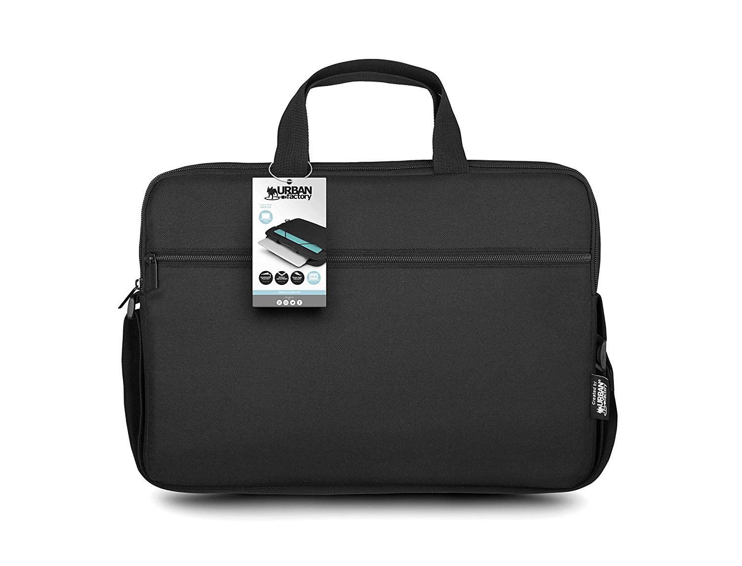 Urban Factory TLS15UF Nylee Top Loading Case for Laptops up to 15.6-Inch - Black, Black / Black, 15.6"