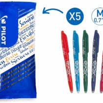 Pilot FLW538233 0.7 mm Frixion Erasable Retractable Rollerball Tip - Orange/Light Blue/Green/Violet/Pink (Pack of 5)