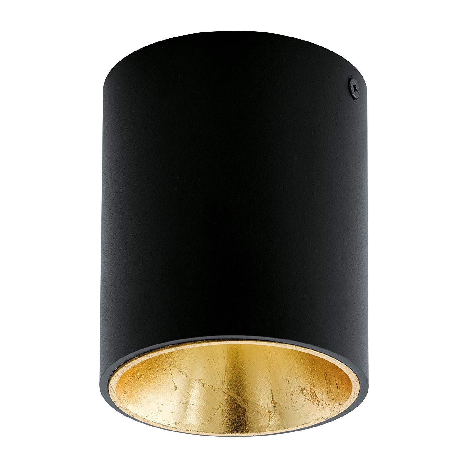 Eglo LED Ceiling Light Polasso, Metal Ceiling Lamp in Black and Gold, Warm White Living Room Light, diameter 10 cm