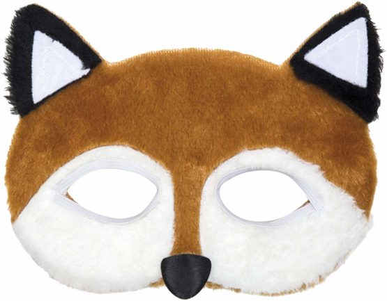 Boland 10232471 Fox Mask with Hair, White, Orange