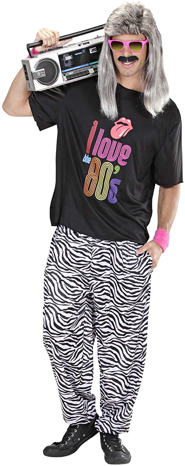 Widmann 80 's Zebra Print Trouser, White, M-L - Image 3